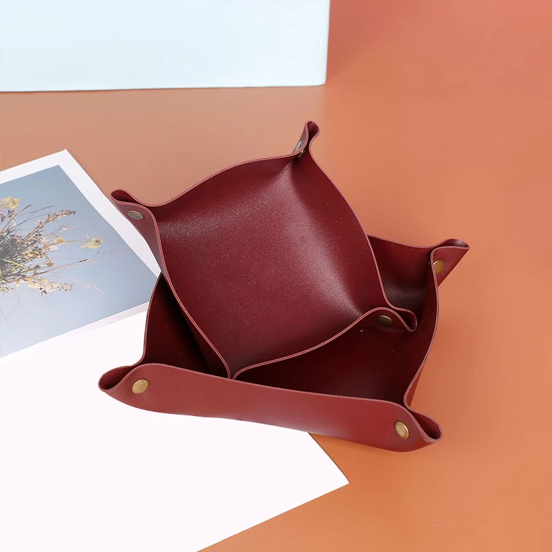 Настольный лоток для хранения кожаных ключей украшение дома костей кошелек