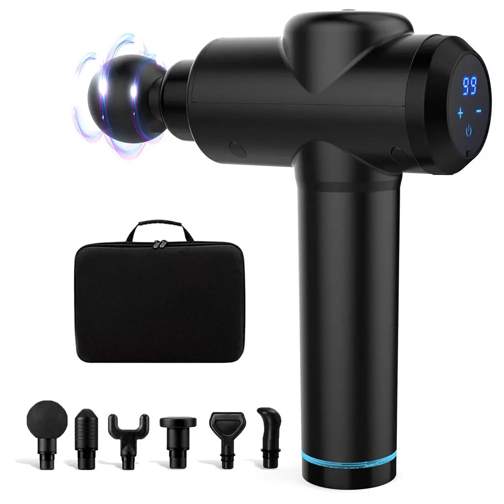 

Handheld Massage Gun Deep Tissue Massager Muscle Massage Gun Percussion Massage Gun with 6 Massage Heads for Gym Office Home