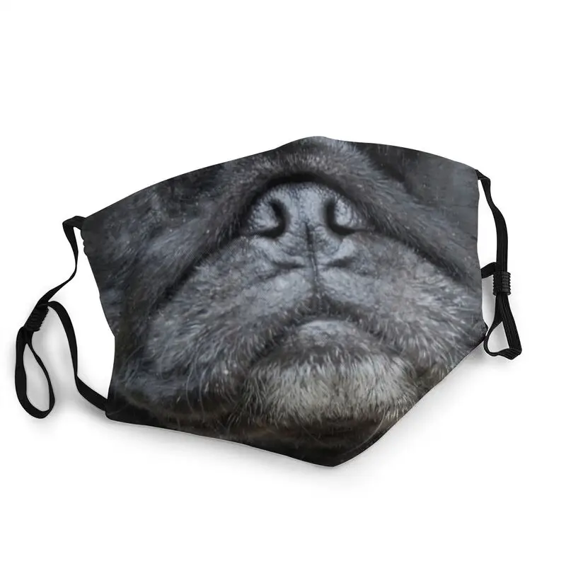 

Funny Black Pug Nose Reusable Face Mask Men Women Animal Dustproof Protection Cover Respirator Mouth-Muffle