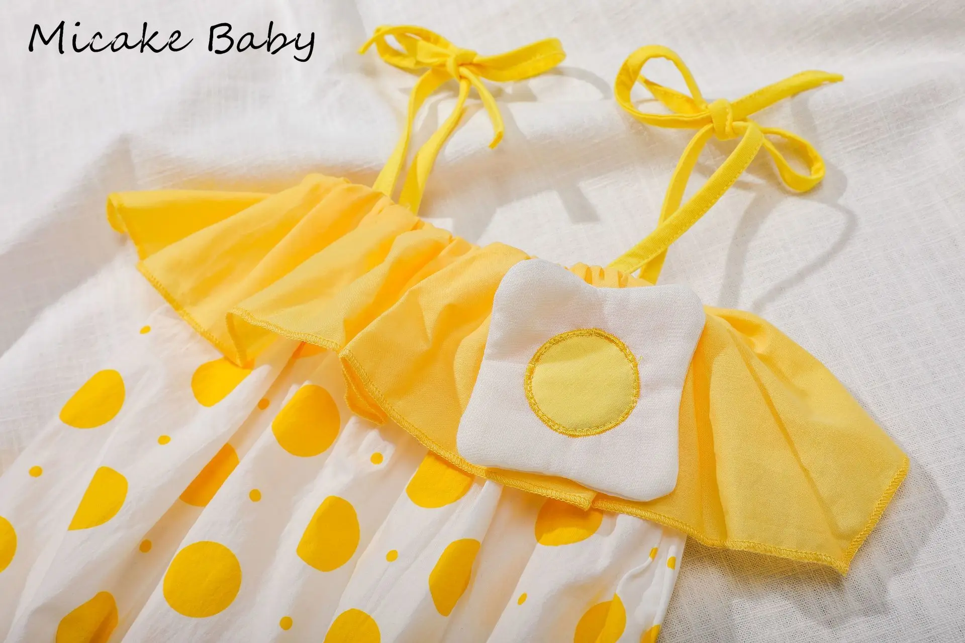 Летний комбинезон на бретельках для новорожденных одежда милый в горошек с