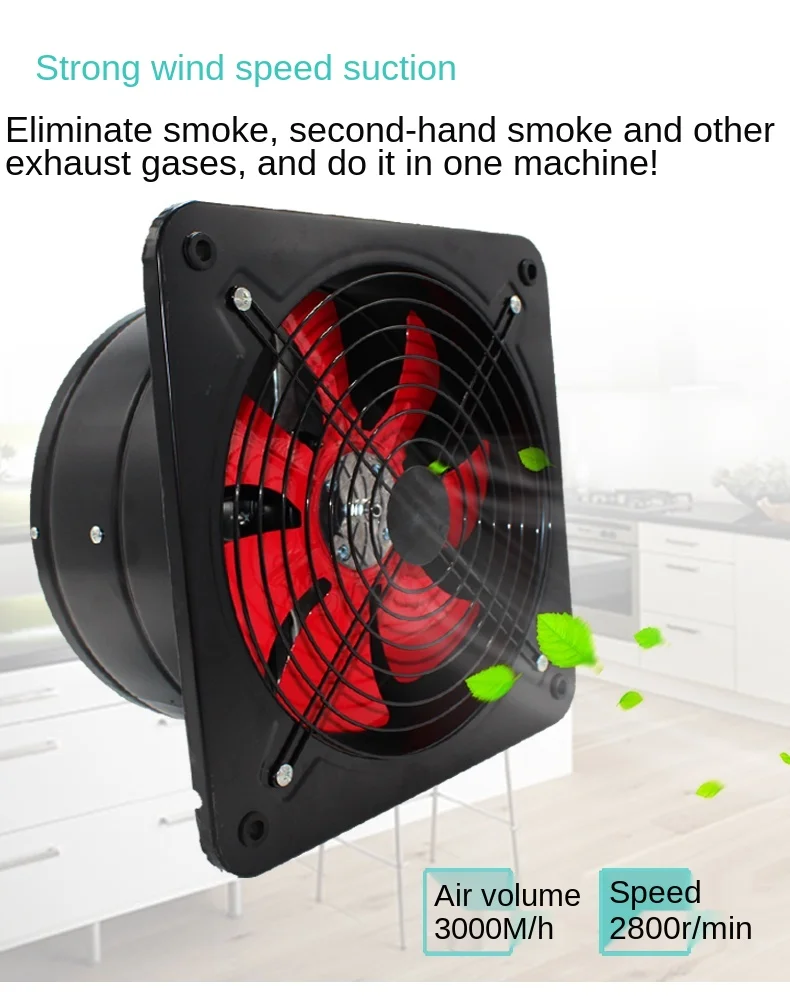 

zq Strong Kitchen Ventilator 12-Inch Ventilating Fan High-Speed Fan Exhaust Fan Bathroom Window Exhaust Fan