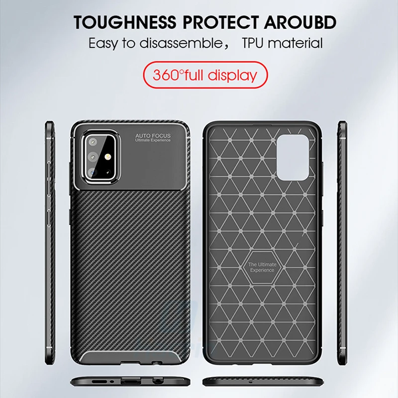 Case For Samsung Galaxy S10 Lite Luxury Carbon Fiber Back Cover Shockproof Phone S 10 A91 A 91 |