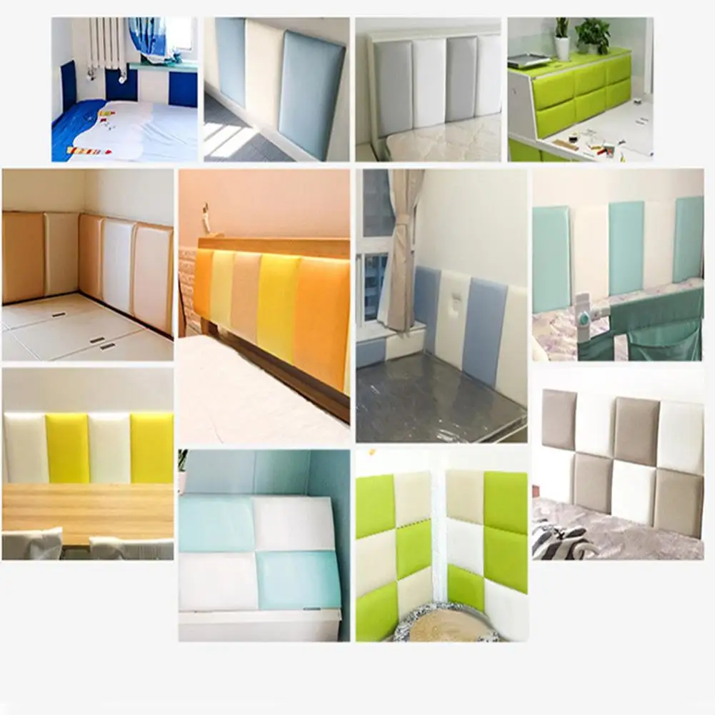 

1 PCS Baby Wall Mat Solid Color Baby Anti-collision Wall Mat Foam Waterproof Self-adhesive Cushion Room Decor 20cm x 50cm