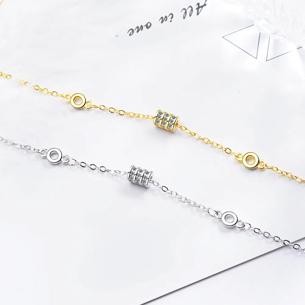 Нежный браслет из стерлингового серебра 925 пробы с микро покрытием для женщин