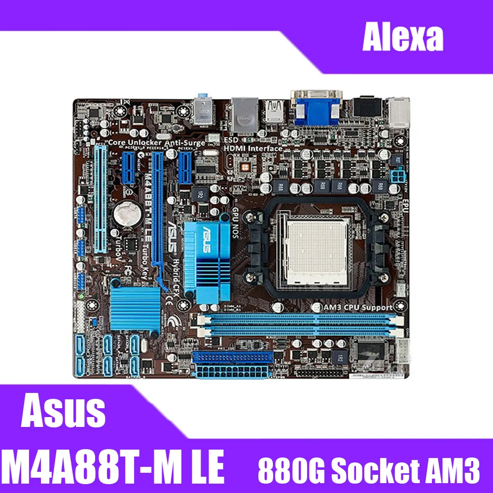 Asus M4A88T M LE настольная материнская плата 880G розетка AM3 DDR3 16G для Phenom II/Athlon II/Sempron 100 uATX