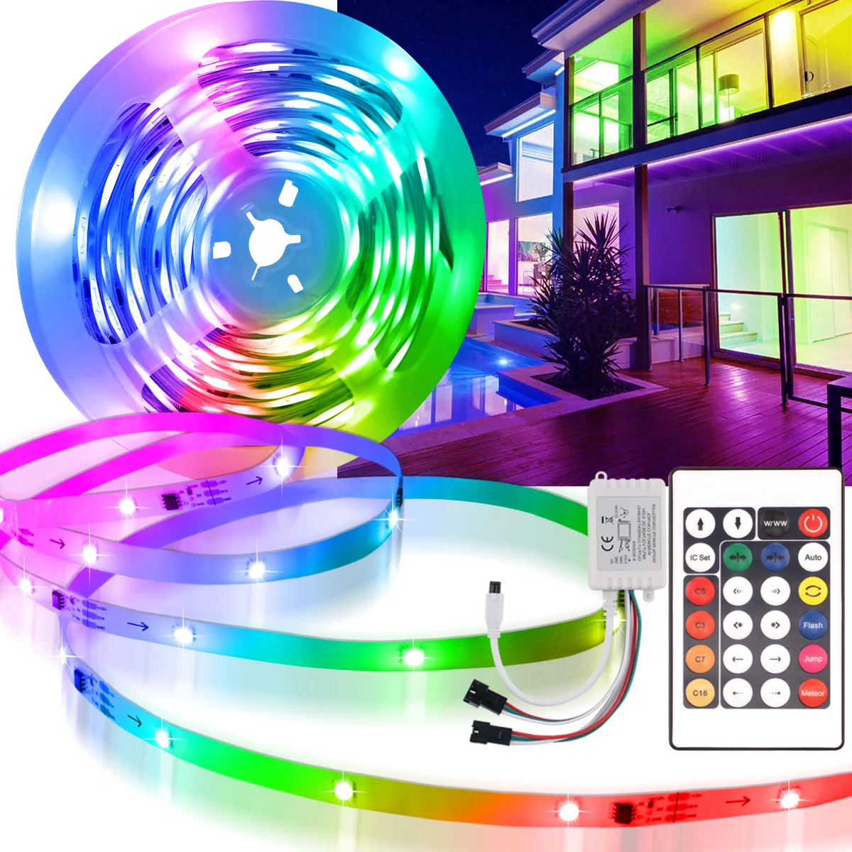 

WS2811 LED Strip Individually Addressable RGB Light Strips 16.4ft Dream Color LED Tape Light IP20 for for room Decor Lighting