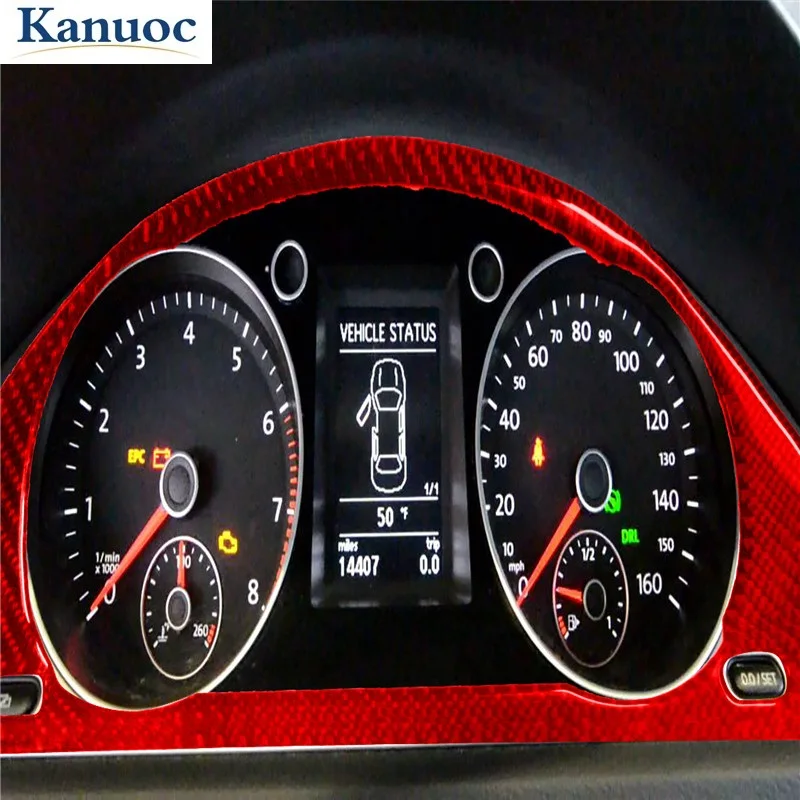 

Отделка из углеродного волокна для Volkswagen Passat 2009-2011 красные наклейки Стайлинг автомобильные аксессуары Спидометр тип в