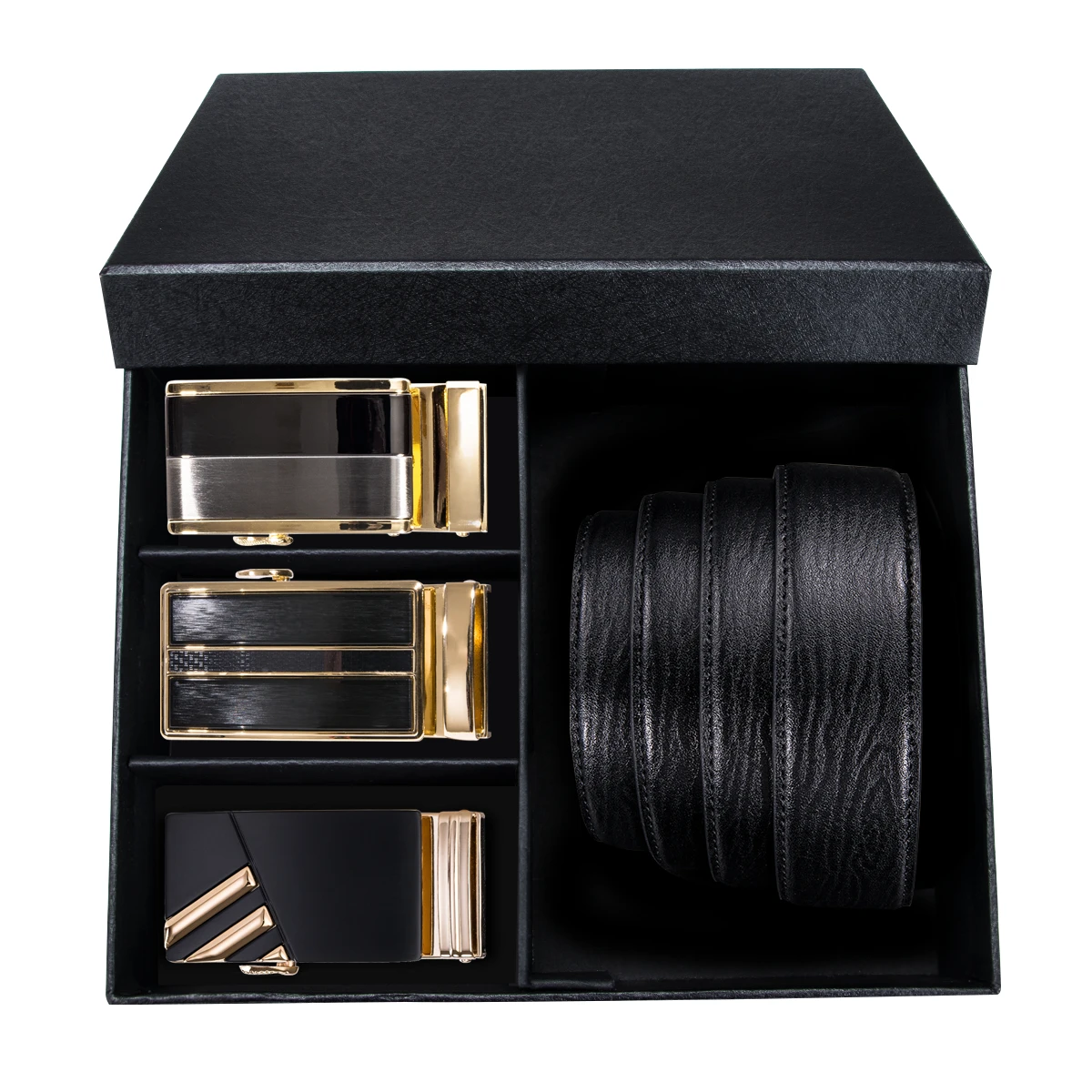 Роскошные мужские ремни из натуральной кожи автоматическая пряжка черный