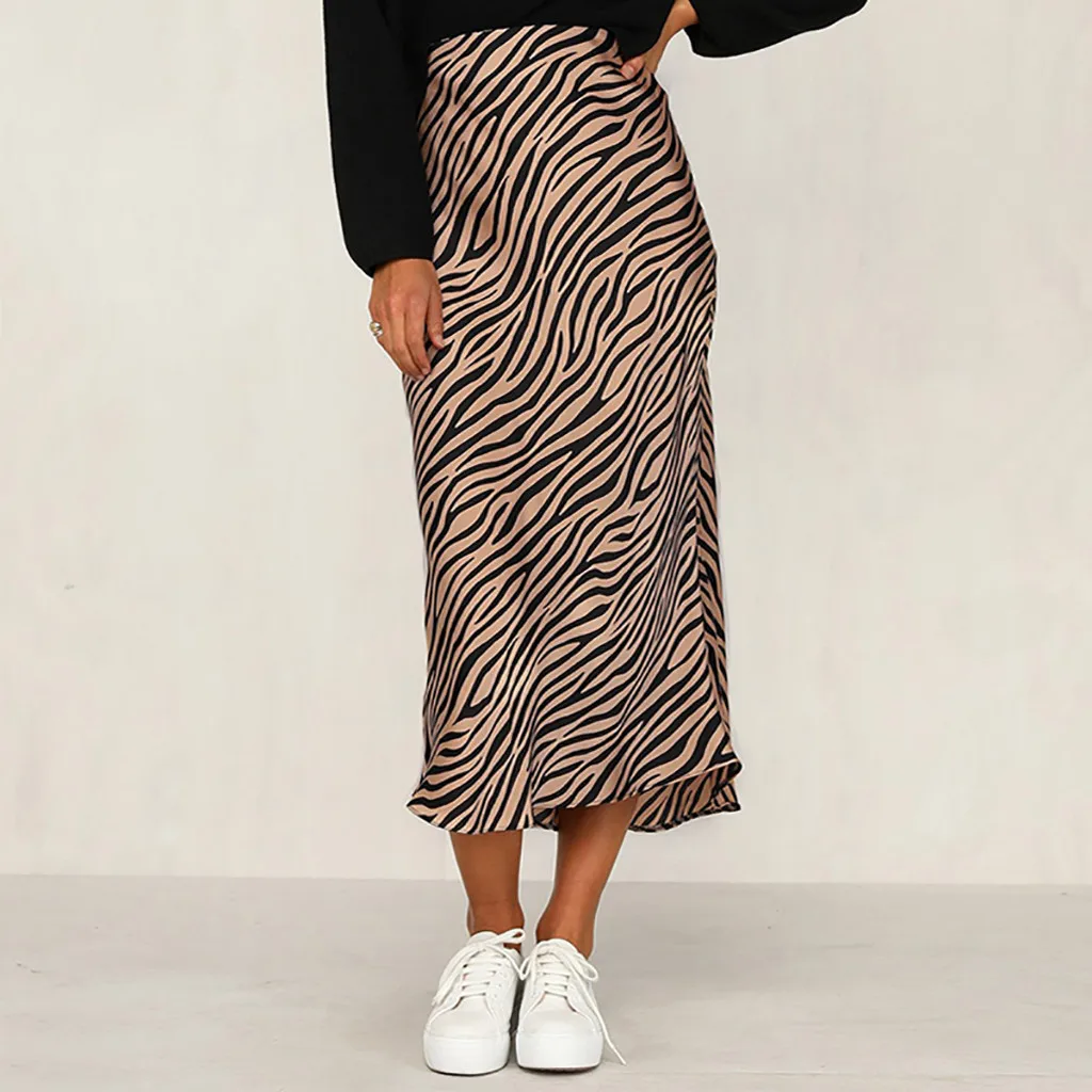 

2021Falda con estampado de cebra para mujer, falda Sexy con estampado de leopardo de calle, informal, de longitud me