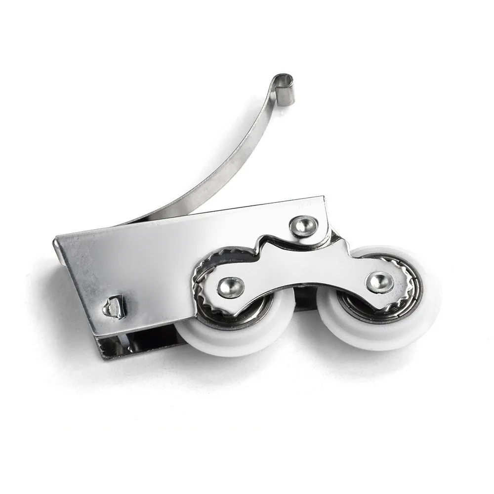 Металлический имитационный вал двухколесный бегунок для гардероба съемник