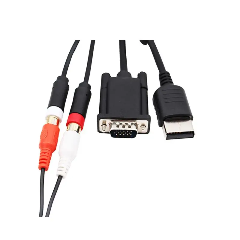 VGA кабель для SG Dreamcast с высоким разрешением + Переходник 3 5 мм на 2 Male RCA|Кабели| |