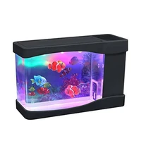 new lightahead artificial mini aquarium a sensory multi colored led swimming fish tank with bubbles fish box