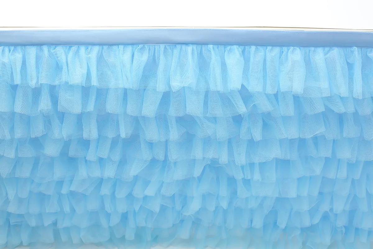 Double Layers Table Skirt for Birthday Halloween Wedding Decoration Baby Shower Decorations Tulle |