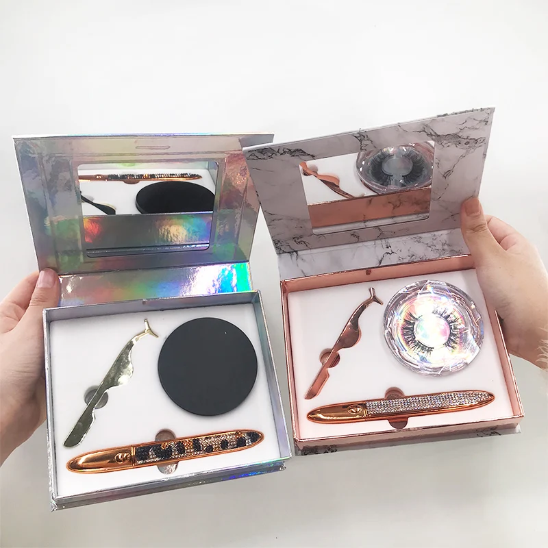 Упаковка для ресниц книжка подводки глаз круглая коробка индивидуальная