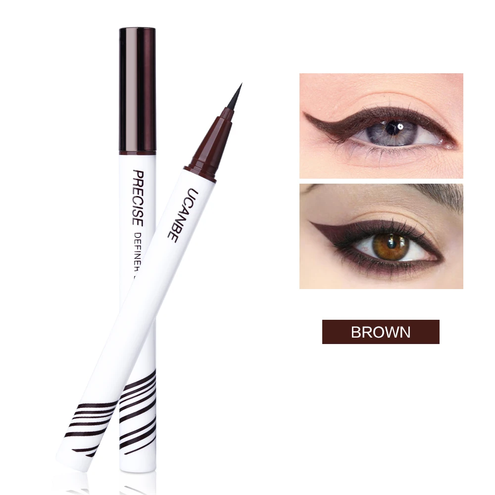 brown UCANBE блестящая подводка для глаз карандаш для длительного ношения блестящая вспышка подводка для глаз набор для макияжа шелковистая водостойкая быстросохнущая подводка для глаз Косметика - Цвет: brown