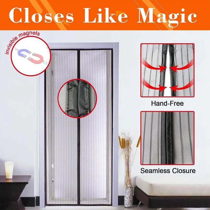 

Magnetic Net Mesh Automatic Closing Door Screen Kitchen Curtain 100*210cm Hot Summer Anti Mosquito Insect Fly Bug Curtains