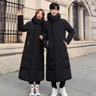 Куртка на белом утином пуху для женщин и мужчин, Зимняя Толстая теплая верхняя одежда с капюшоном, Женская Повседневная однотонная длинная верхняя одежда