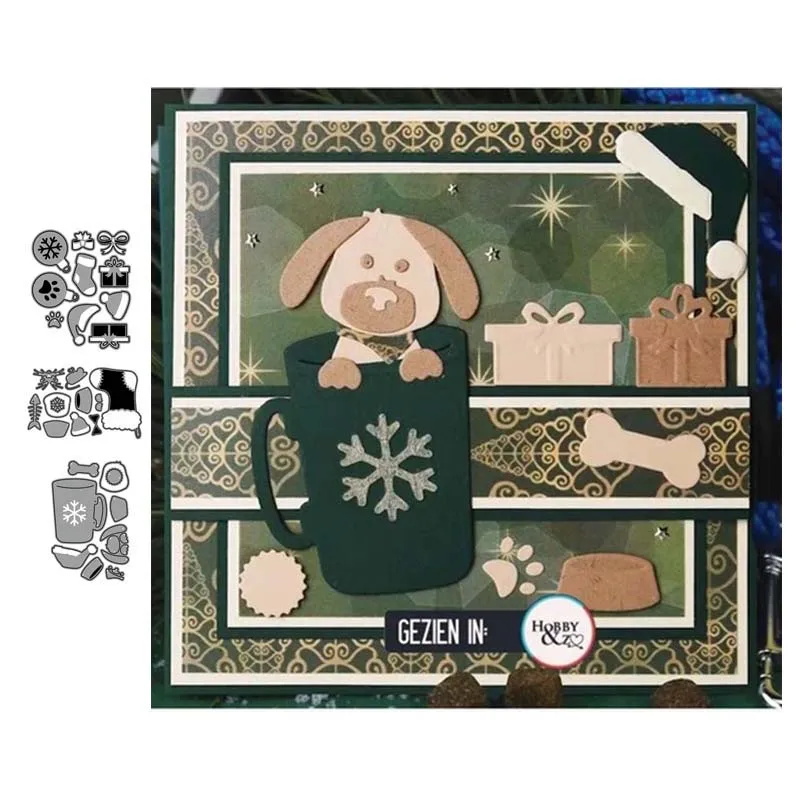 

JC New Design Christmas Pendant Snowflake Cup Socks Metal Cutting Dies Scrapbooking Punch Blade Card Make Stencil Craft Decor