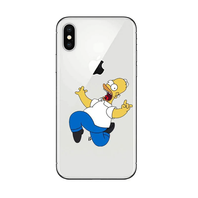 TPU Чехол для телефона Homer J. Simpson для iPhone 5S, SE 6 6s 7 8 P PLUS X XR XS MAX Милый Забавный модный силиконовый чехол для телефона с рисунком - Цвет: TPU