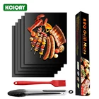 5 шт. антипригарное покрытие барбекю Гриль коврик для барбекю Лист Лайнер коврик для выпечки инструменты для барбекю набор с масляной кистью барбекю Tong подарочная коробка