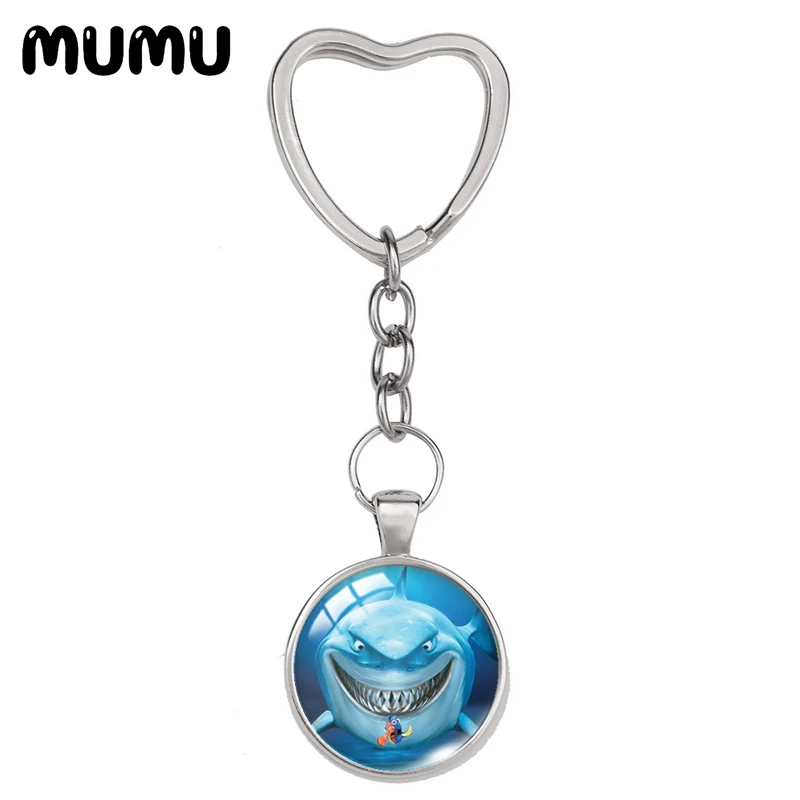 2021 New Finding Nemo Dory Heart Keyring Funny Keychain Glass Dome Cabochon Jewelry Gifts Children | Украшения и аксессуары