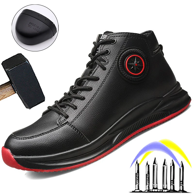 

High Quality Work Boots Leather Shoes Steel Toe Cap Safety Shoes Men Indestructible Shoes Footwear Mens Safety Boots Industrial