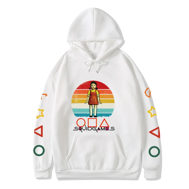 2021 Squid Game 123 Woodenhead Sweater Cartoon Casual Printed Hoodie Sweatshirt Hoodies for Women Men Aesthetic Winter Tops