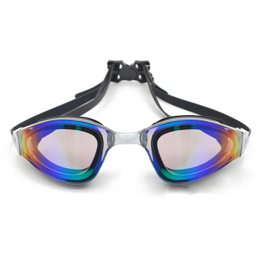 multicolor Очки для плавания Для мужчин/Для женщин высокопрочного покрытие Гальваническое Анти-туман УФ HD очки мягкий силиконовый Водонепроницаемый для плавания при близорукости очки - Цвет: multicolor
