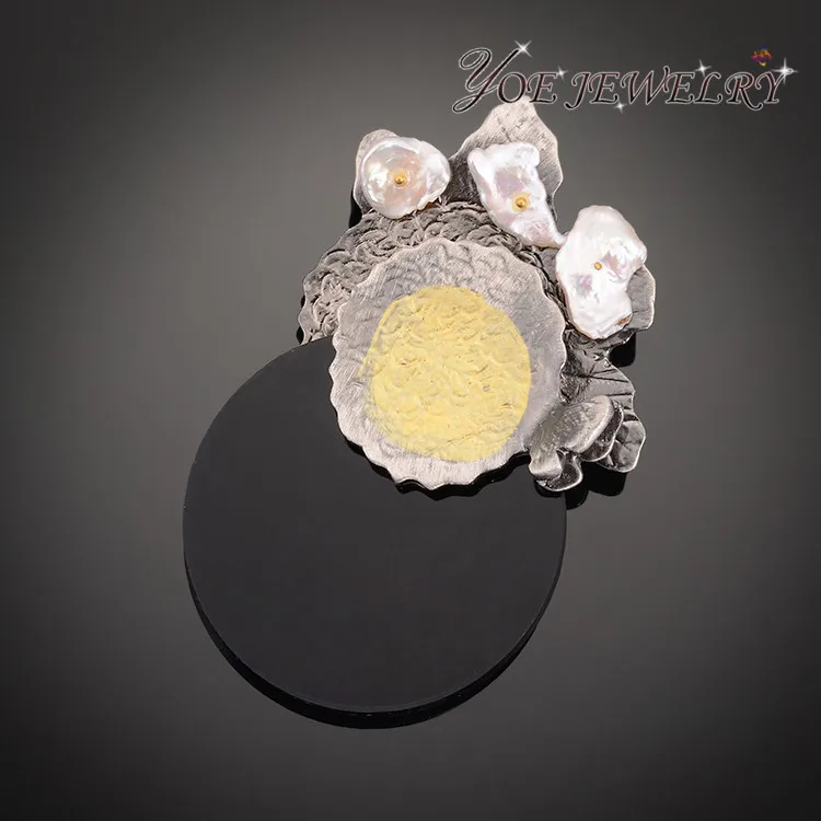 Женская Винтажная брошь с серебряным покрытием IYOE Большая Жемчужная булавка в