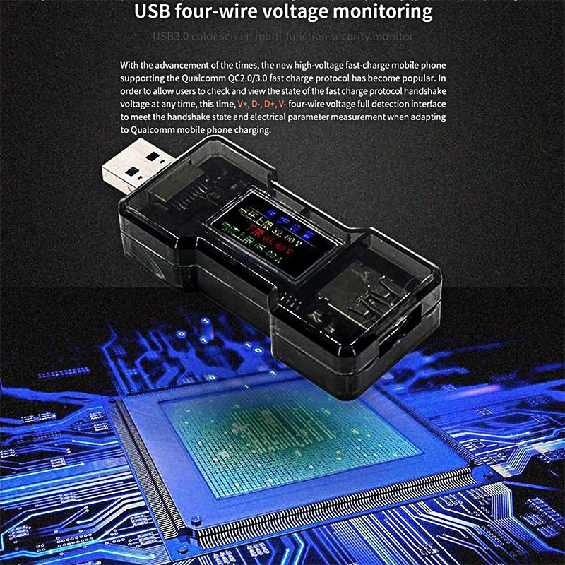 Цифровой USB тестер вольтметр амперметр постоянного тока емкости мультиметр