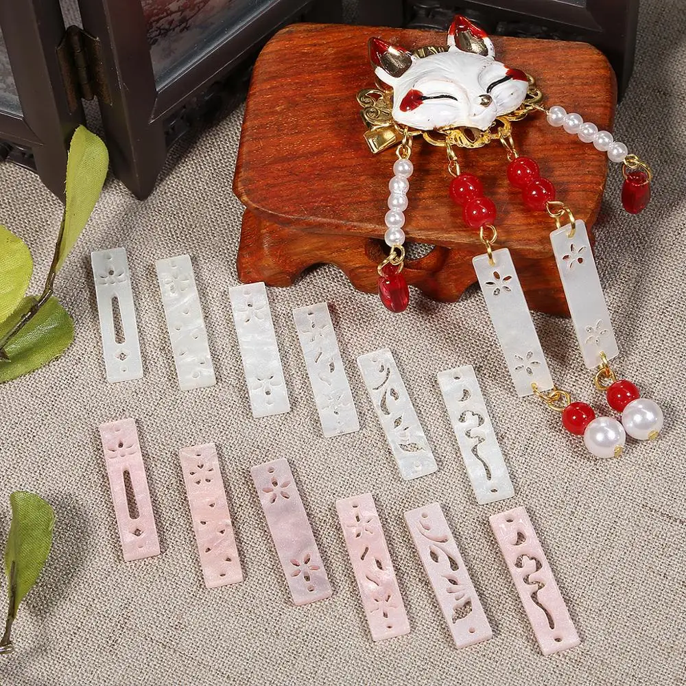 5 шт./пакет белые и акриловые бусины розовые кислотные оболочки как полый ломтик