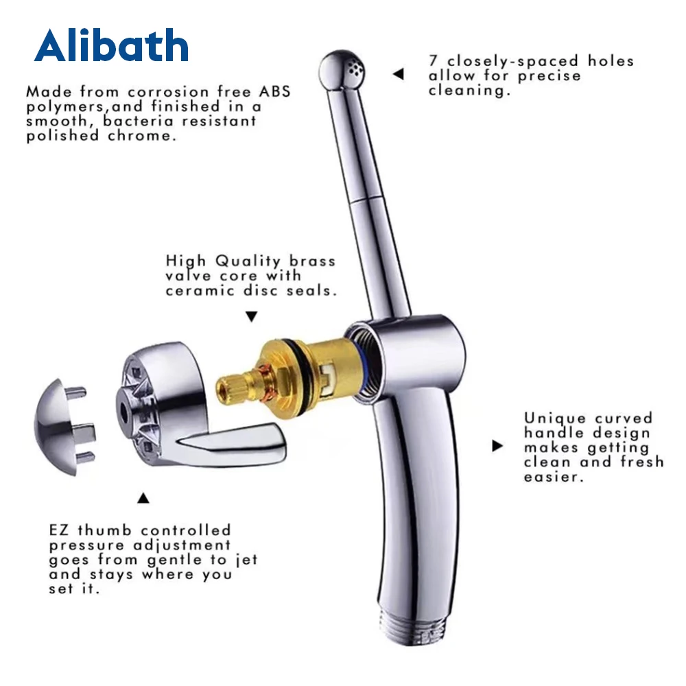 Туалет Shattaf очистка Биде опрыскиватель набор ручной легко установить ABS Pet Душ