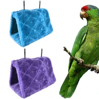 fashion plush pet bird hammock parrot cage budgie toys warm hammock cage hut tent bed winter hanging birds cage bed toys