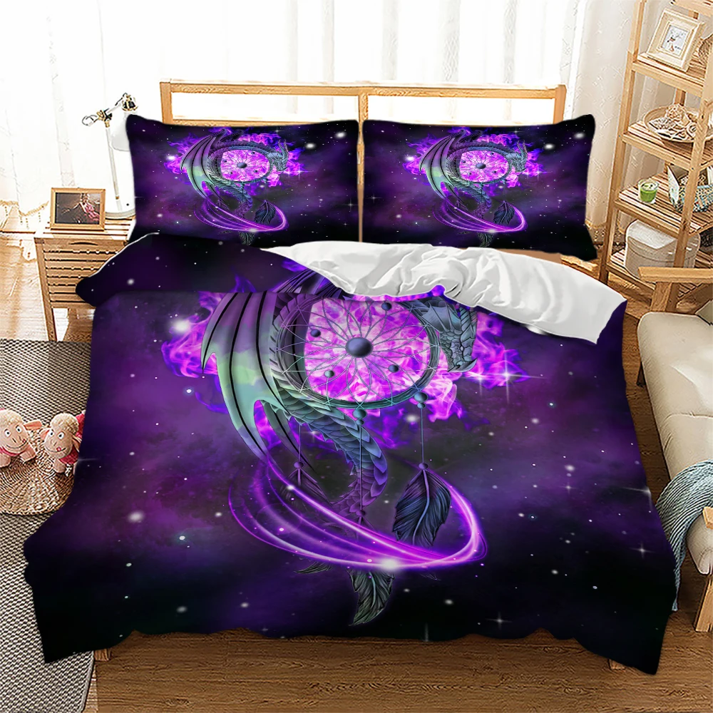 

Thumbedding Dragon Dreamcatcher Bedding Set Queen Size Mysterious Galaxy Duvet Cover King Twin Full Single Double Bed Set