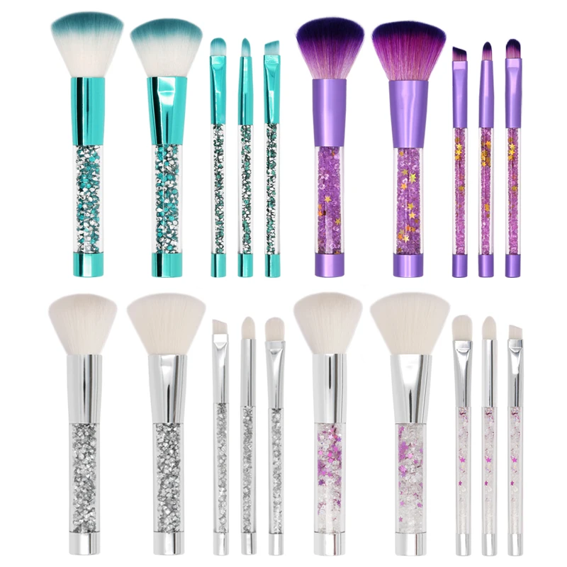 Новые Кристальные кисти для макияжа с алмазным единорогом 5 шт. набор блестящих