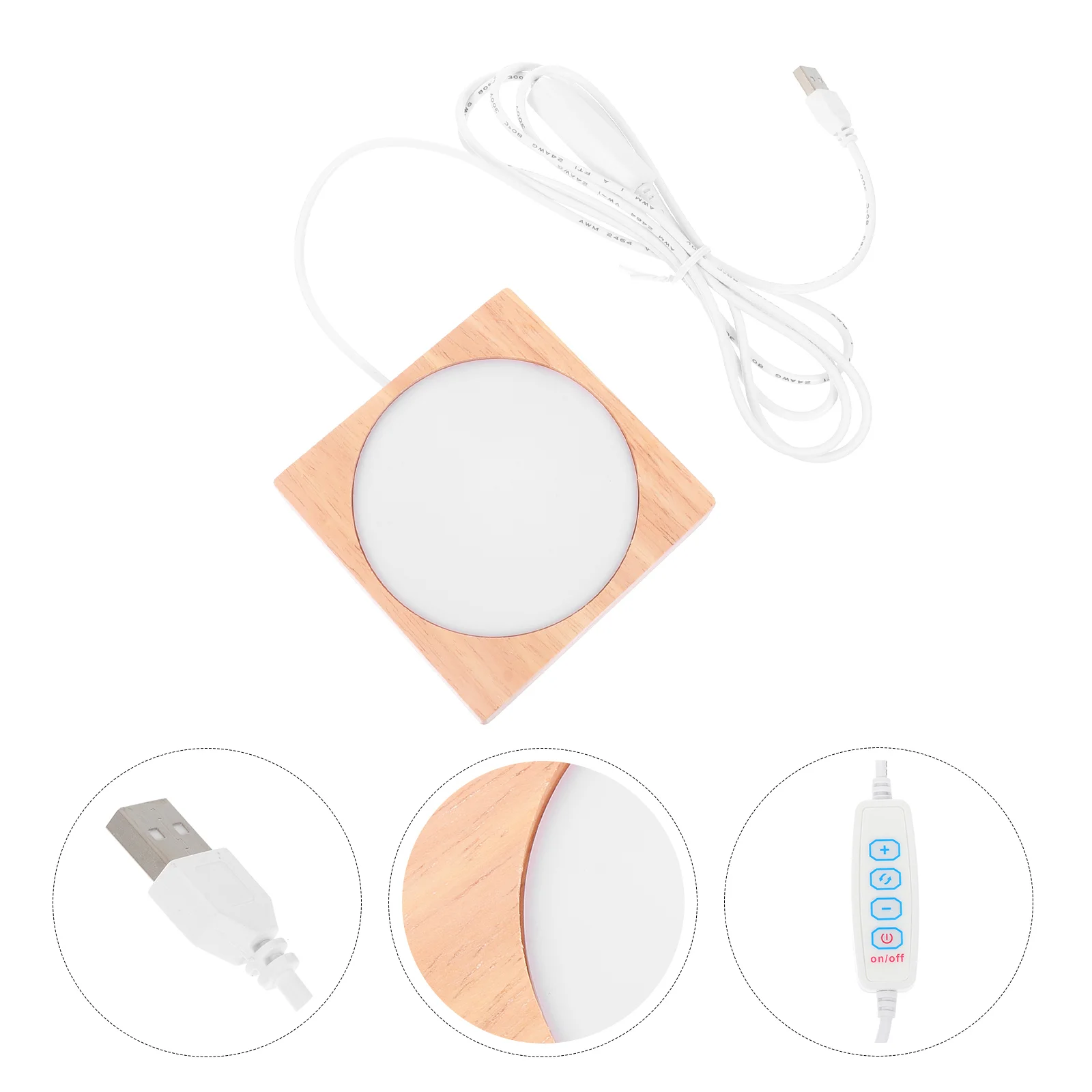 

1PC Decorative LED Luminous Base Wood LED Base Small Bedside Night Light