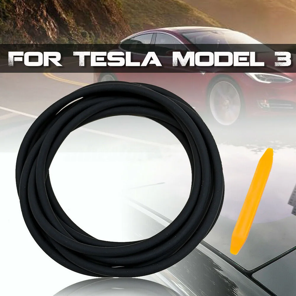 Черная уплотнительная полоса Авто Внешняя силиконовая УФ-защита для Tesla модель 3
