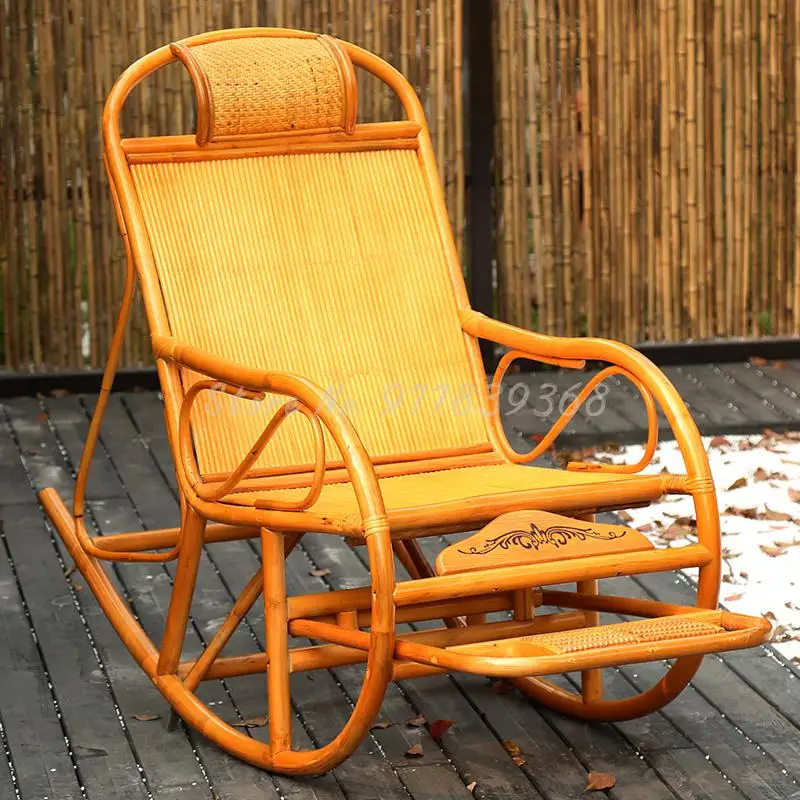 Кресло качалка из натурального ротанга для взрослых ленивый стул отдыха балкона