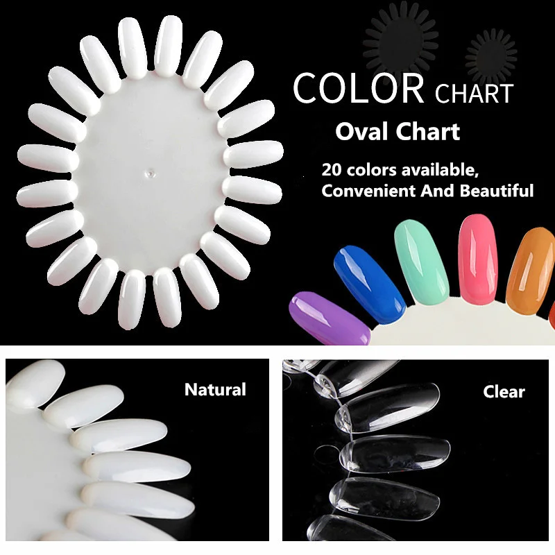Kalvaro 24 цвета овальной Диаграммы Дизайн Ногтей Дисплей Акриловые Ложные Советы