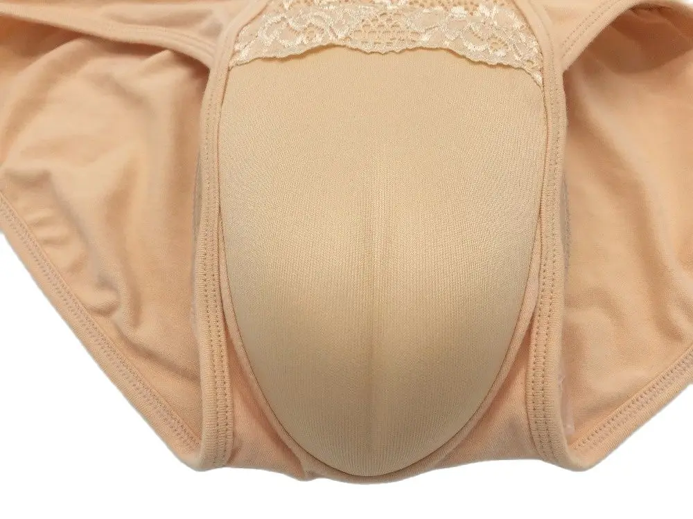 Трансвеститные брюки Control JJ кружевные трусики бежевого и черного цветов