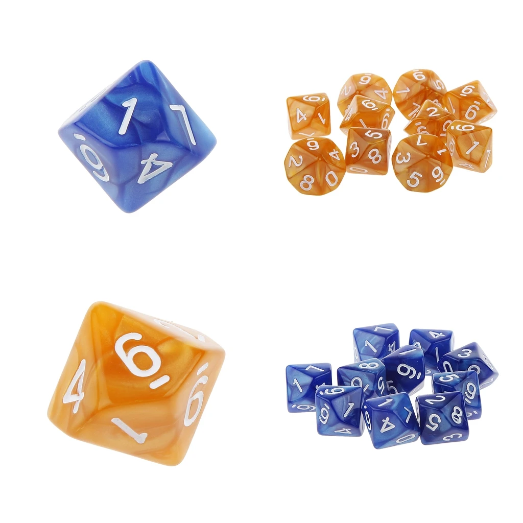 Упаковка из 20 D10 цифровых кубиков акриловые кости для настольных игр MTG TRPG|Кубики|