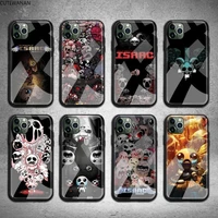 game the binding of isaac phone case tempered glass for iphone 12 11 pro max mini xr xs max 8 x 7 6s 6 plus se 2020 cover