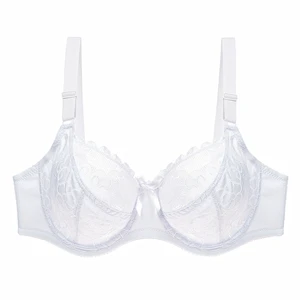 White Beauwear женские кружевные бюстгальтеры больших размеров на косточках, сексуальные цветочные Бюстгальтеры Soutien Gorge с полной чашкой, не поролоновые бюстгальтеры 36DD 38E 40E 42D 44E 44D 46D - Цвет: White