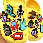 1 шт. модная обувь, подвески, серии Хэллоуина, аксессуары для детской вечерние, подарки, силиконовые Мультяшные привидения, Кроксы, аксессуары