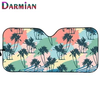 colorful coconut tree shadow print car decorations sun shade for windshield heat reflector front windshield uv protect sun shade
