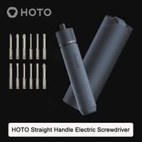 youpin hoto 1500mah straight handle electric screwdriver with 12 bits 3 speed torque rechargeable daily screwdriver kit portable