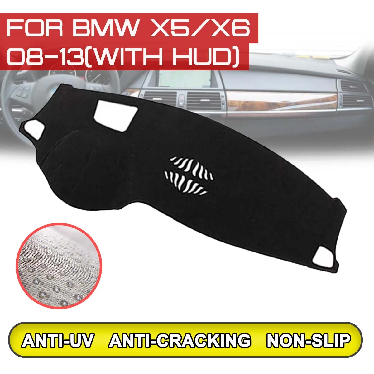 

Коврик противоскользящий для приборной панели автомобиля, для BMW X5 X6 2008 2009 2010 2011 2012 2013, защита от ультрафиолета