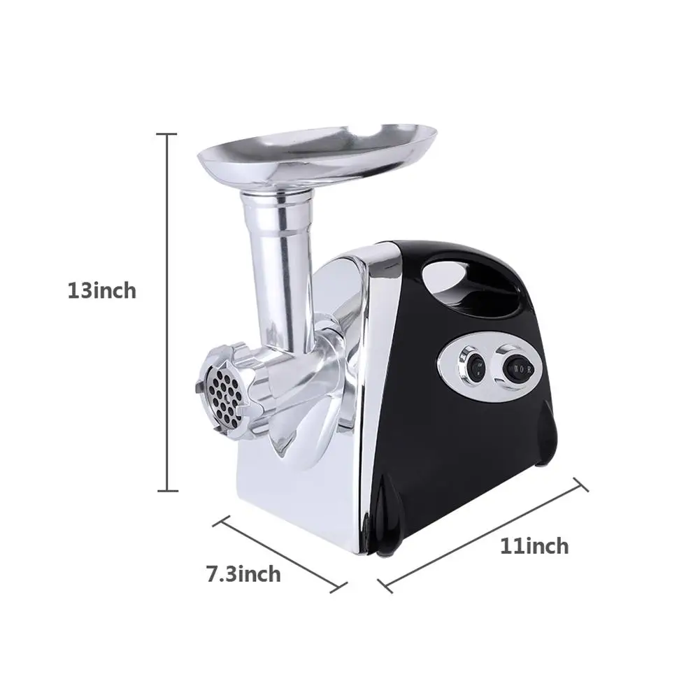 

Stainless Steel Alloy Aluminum Electric Chopper Meat Grinder Home Kitchen Sausage Mincer Food Maker with Handle Black Machine