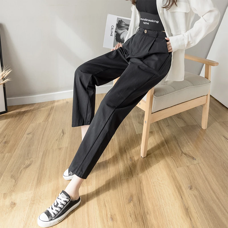 

Limiguyue Spring Summer Women Pants Korean Fashion Casual Harem Pencil Pants High Waist Solid Work Female Cargo Trousers K1380