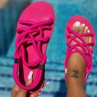 2021summer sandals woman shoes braided rope beach shoes open toe ladies beach sandals roman gladiator sandals non slip flip flop